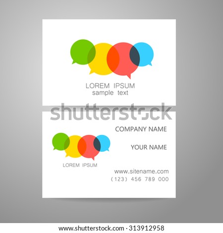 Communication - template logo. The sign consists of a speech-bubble dialogues. The symbol of connection, communication, social networking, association and union.