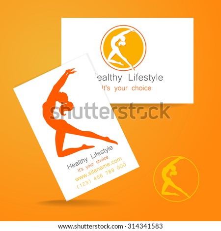Fitness logo. Corporate design template business card sports club, fitness center, beauty salon and others.