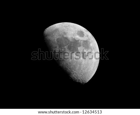 Photo of the moon taken just past first quarter with a 4\