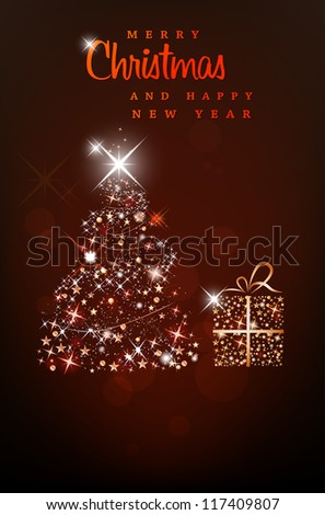 Merry Christmas And Happy New Year Background Stock Vector Illustration