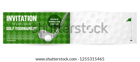Golf tournament invitation template with sample text in separate layer - vector illustration