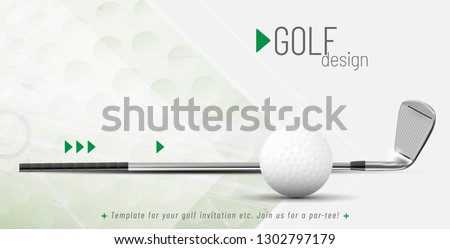 Template for your golf design with sample text in separate layer - vector illustration