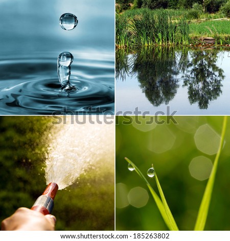 Collage of four photos on the theme of water. All used photos belong to me.