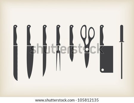 Kitchen Knife Vector cooking knife outline vector sets - download free vector art Kitchen Knife Vector cooking knife outline vector sets - download free vector art