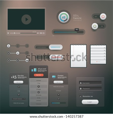 Vector set of various elements used for User Interface projects