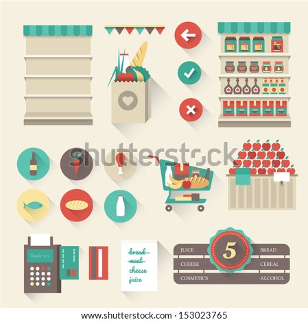 Vector supermarket icons