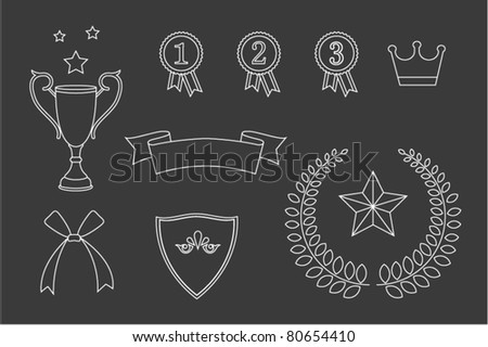 Trophy icon set