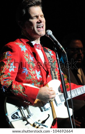 COLORADO SPRINGS, CO. USA	MARCH 12:		Vocalist/Guitarist Chris Isaak of the Blues Rock band Chris Isaak performs in concert March 12, 2012 at the Pikes Peak Center in Colorado Springs, CO. USA