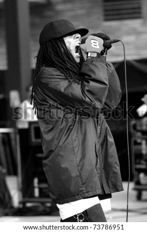 DENVER - 	JUNE 10: Vocalist Jared M.C.U.D Gomes of the Alternative Rock Band Hed PE performs in concert June 10, 2003 at Red Rocks Amphitheater in Denver, CO.