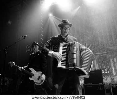 COLORADO SPRINGS, CO. USA – MAY 4:	Alternative band Flogging Molly performs in concert May 4, 2011 at the City Auditorium in Colorado Springs, CO. USA