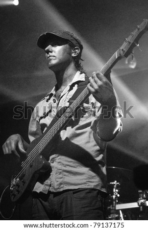 DENVER-JANUARY 23:	Bassist Ryan Stasik of the Alternative Jam Band Umphrey’s McGee performs in concert January 23, 2010 at the Fillmore Auditorium in Denver, CO.