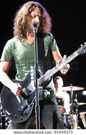 DENVER	JULY 18:		Vocalist/Guitarist Chris Cornell of the Heavy Metal band Soundgarden performs in concert July 18, 2011 at Red Rocks Amphitheater in Denver, CO.