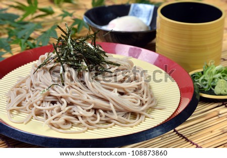Japanese summer cuisine, cold noodle with egg.