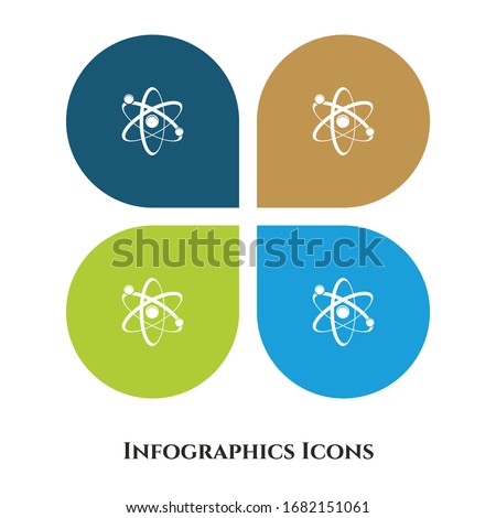 Atom Vector Illustration icon for all purpose. Isolated on 4 different backgrounds.