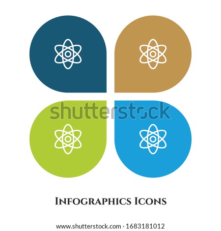 Atom Vector Illustration icon for all purpose. Isolated on 4 different backgrounds