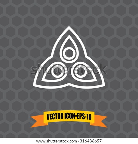 Vector Icon of Triangle Abstract on Dark Gray Background. Eps.10.