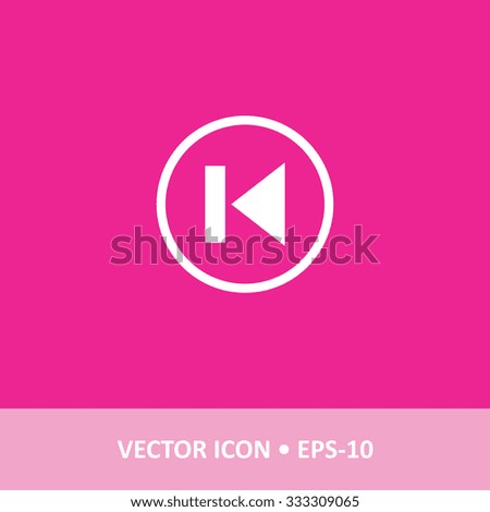 Icon of previous track on Magenta Color Background. Eps-10.