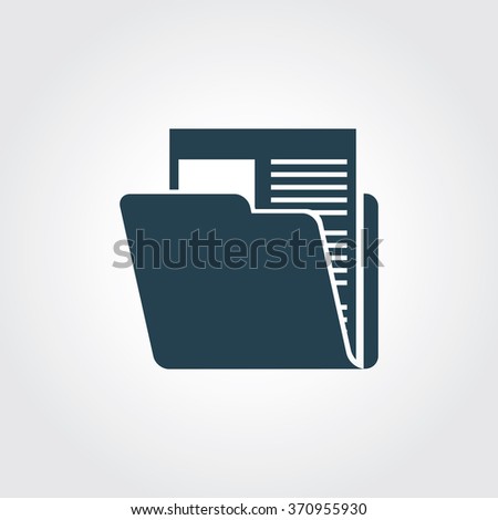 Blue Colored Icon of Computer Folder On Gray Color Background. Eps-10.