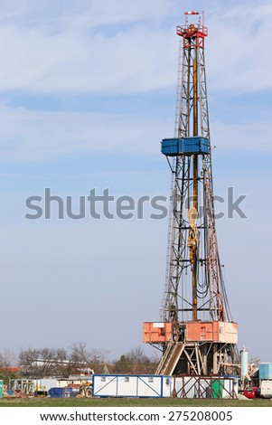 oil drilling rig on field mining industry