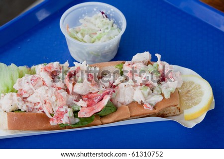 A traditional New England Lobster Roll Sandwich.