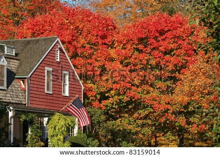 A National Historic Site in Wilton, CT, this is an autumn view of the Visitor?s Center at Weir Farm. The site is popular with artists and also has beautiful hiking trails.