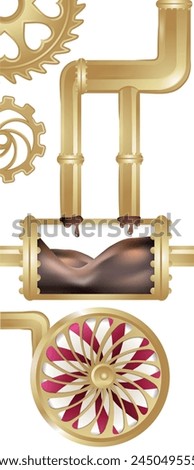 Chocolate factory elements of mechanisms and candies 5. Vector illustration