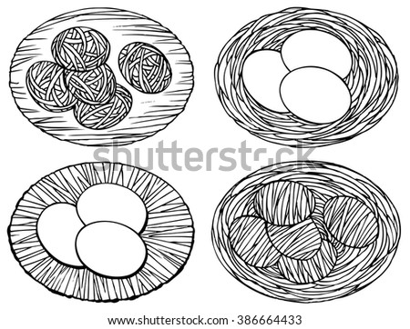 Set off egg - hand drawn vector illustration, isolated on white