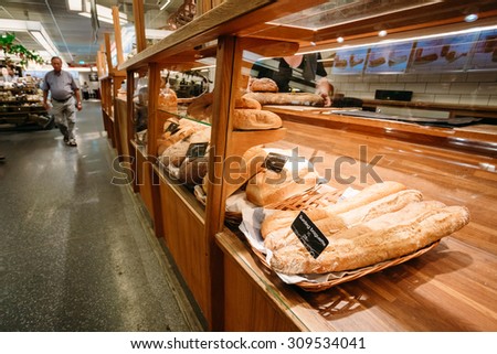 STOCKHOLM, SWEDEN - JULY 30, 2014: Trade in traditional Swedish food in the local Hay Market Hotorget.
