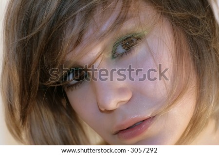 close-up girl portrait with enigmatic smile
