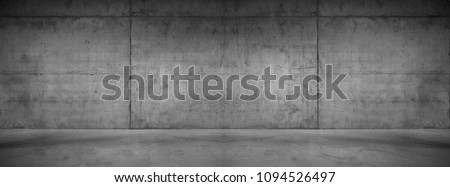 Wide Concrete Texture Background Wall with Floor Panorama for Composing Stock foto © 