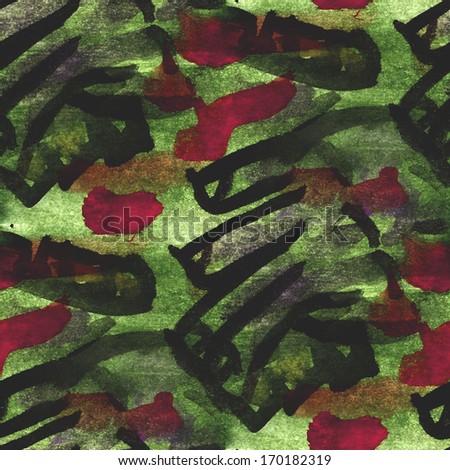seamless texture red, black, green concept palette picture frame graphic style watercolor background
