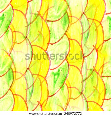 Mural green semi-circles on a yellow background background background seamless pattern background  texture wallpaper ornament