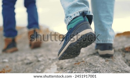 Similar – Image, Stock Photo Man running along path at seaside