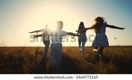 Image, Stock Photo running forest Environment