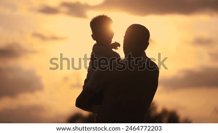 Similar – Image, Stock Photo Father with sons and ball