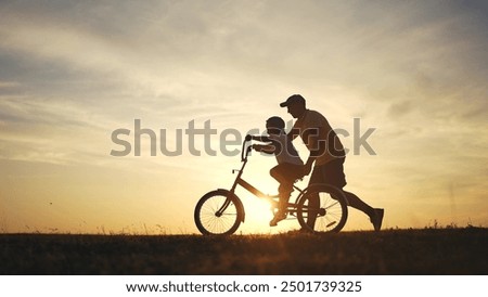 Similar – Image, Stock Photo People shadow with bicycle