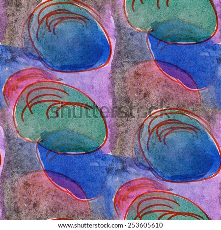 blots colored balls watercolor painting seamless  background