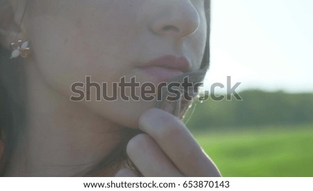 Similar – Image, Stock Photo Adult sensual woman with unbuttoned shirt in sunlight