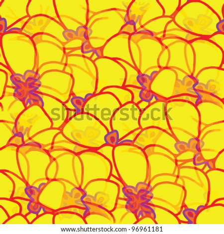 vector(EPS 8) seamless background flowers yellow wallpaper