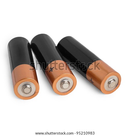 Image, Stock Photo Several new alkaline batteries in one size in rows