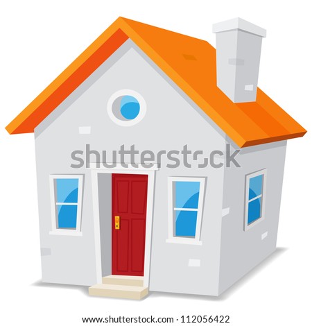 Little House/ Illustration Of A Cartoon Simple Small House On White ...