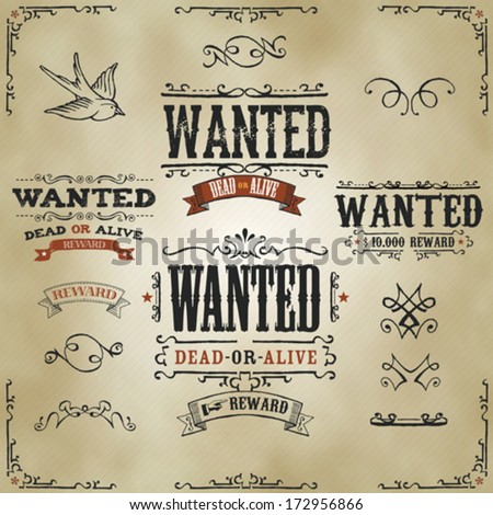 Wanted Vintage Western Banners