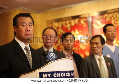 SAN FRANCISCO, CALIFORNIA -Â?Â? MAY 7, 2011 - California State Sen. Leland Yee kicks of his campaign for San Francisco mayor in 2011. Yee has been indicted by federal agents on arms trafficking charges.
