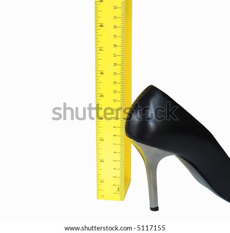 Three Inch Heels - A Black High Heel Shoe Next To A Ruler, Measuring ...