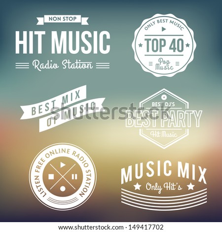 Vector Collection Of Vintage Music Labels - 149417702 : Shutterstock