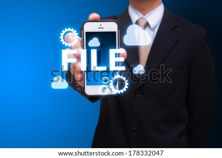 Smart phone and digital file concept