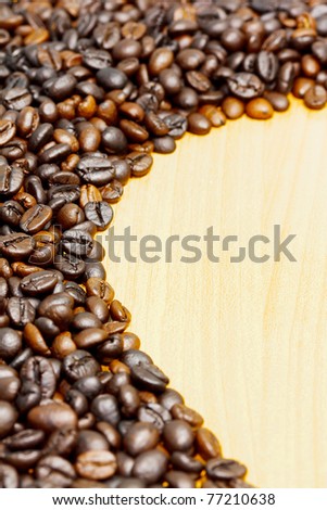 Coffee bean background and curve