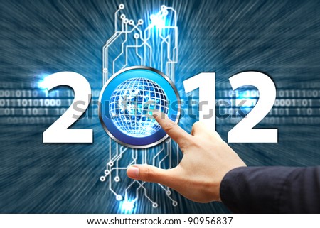 Smart hand press on the digital world 2012 year