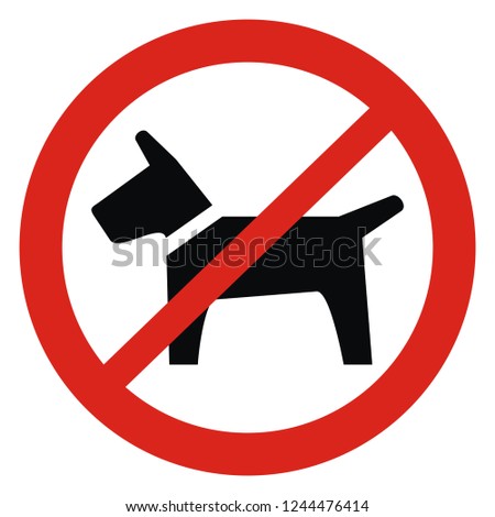No entry with dogs, vector icon