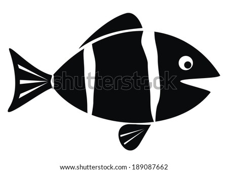 Black Fish Stock Vector Illustration 189087662 : Shutterstock